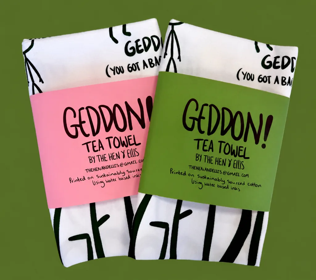 Image of a geddon greeting card showing two people on a tandem